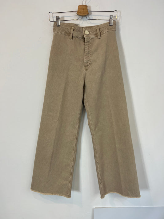 ZARA. Tan denim culottes. Size 36