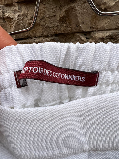 COMPTOIR DES COTONNIERS. Pantalón blanco fluido textura. T 34