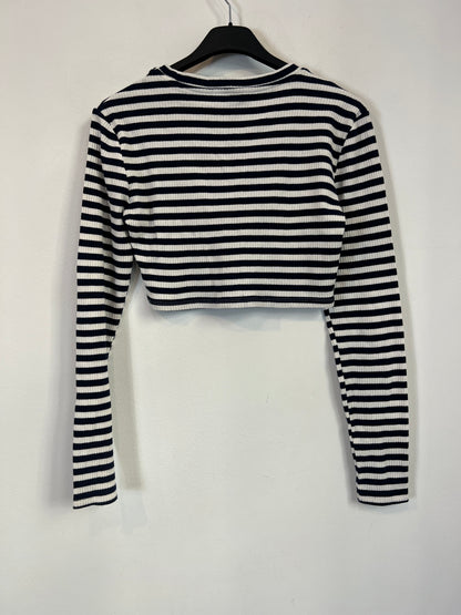 ZARA. Top rayas textura T.s