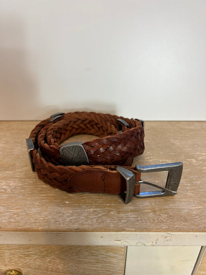 OTRAS. Cinturón trenzado marrón T.m