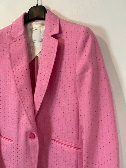 SANDRO. Traje de chaqueta rosa rayas T.36/38