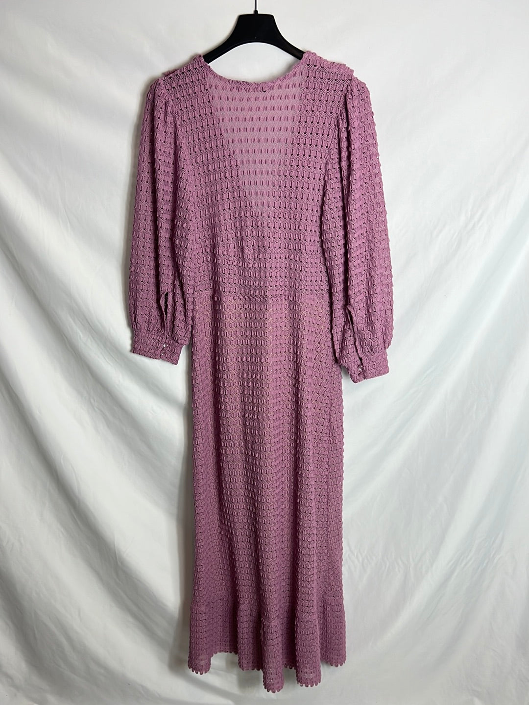 ZARA. Vestido textura malva. T S