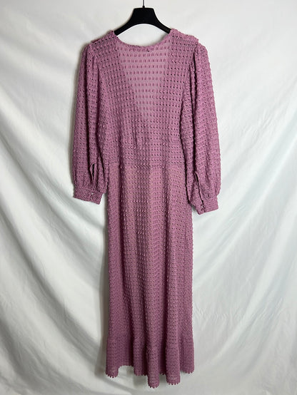 ZARA. Vestido textura malva. T S