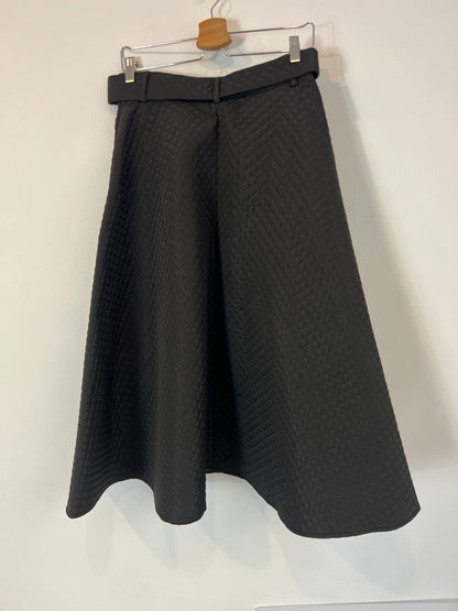 MARAISLISE. black quilted midi skirt T.2(38)