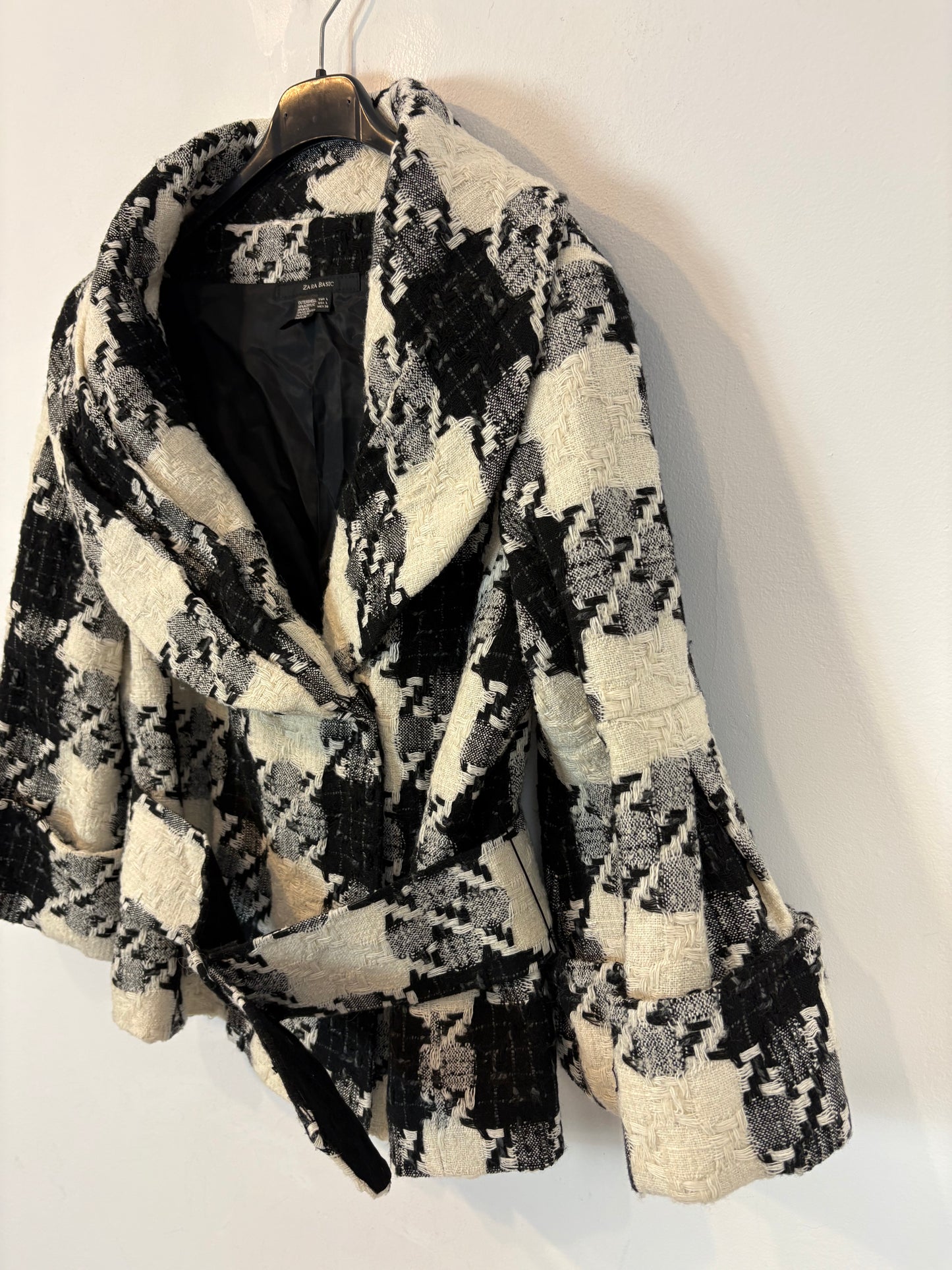 ZARA. Chaqueta cruzada pata de gallo