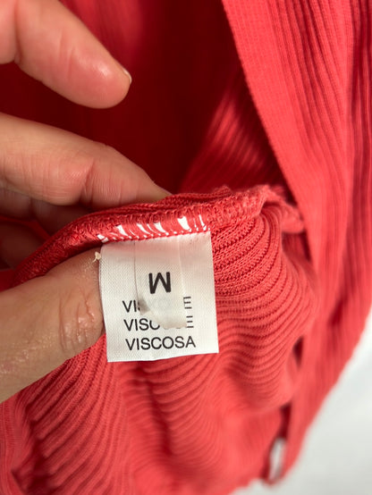 ANNA BELLONI. Fluid cape-effect ribbed cardigan. TM