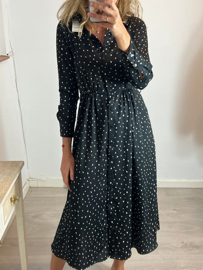 MANGO. Polka dot shirt dress Tm