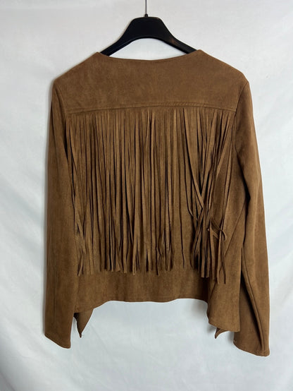 DODO. Chaqueta antelina flecos T.s/m