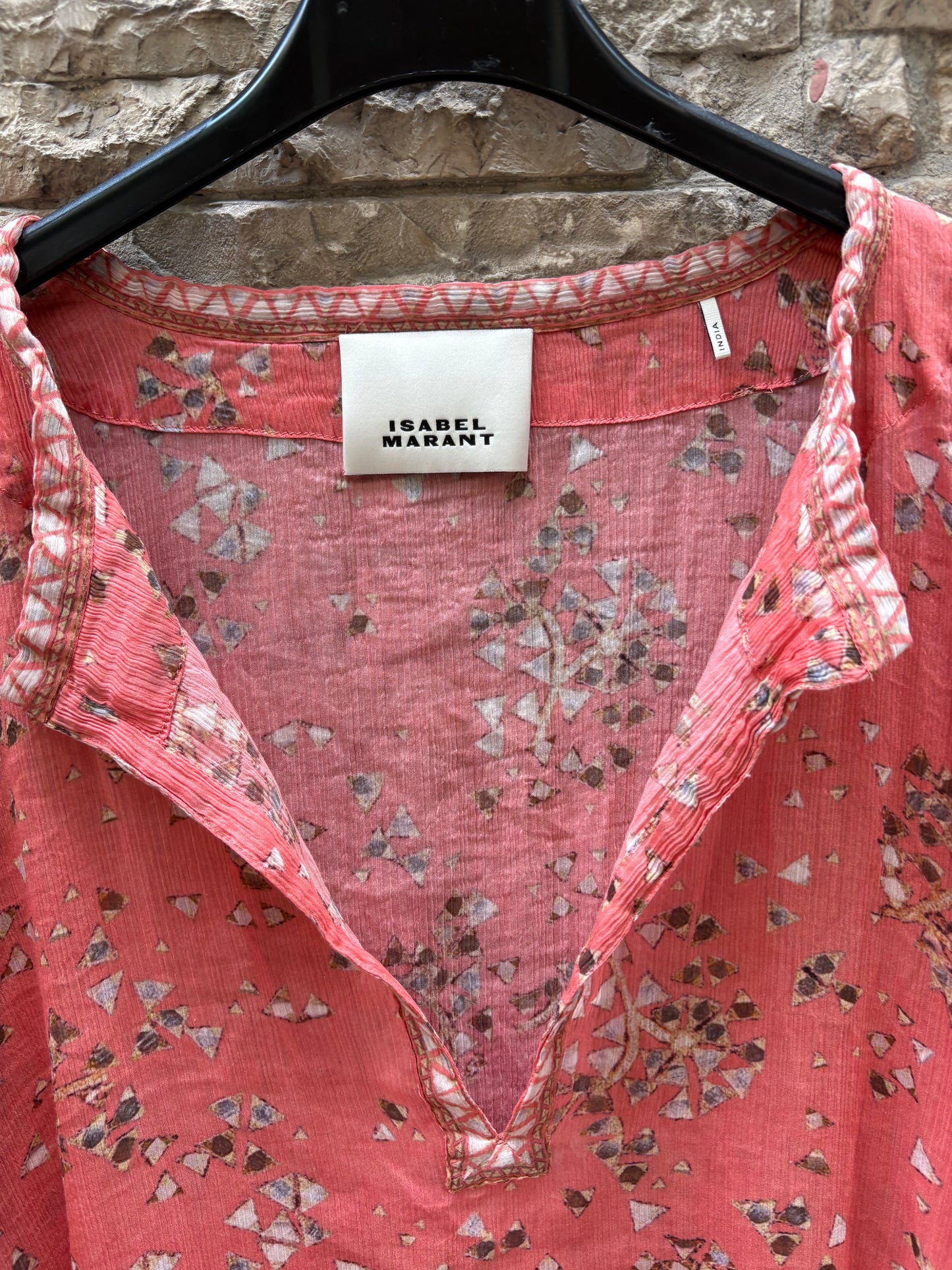 ISABEL MARANT. Vestido estampado estilo caftán con seda