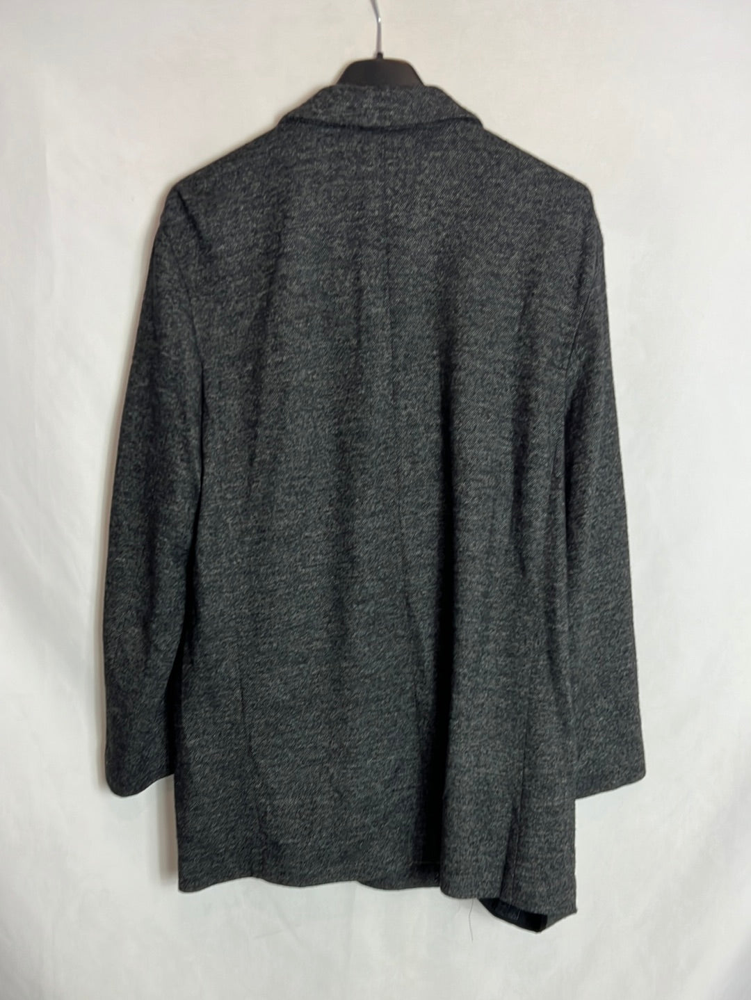 MASSIMO DUTTI. Blazer gris marengo jaspeada lana. T M