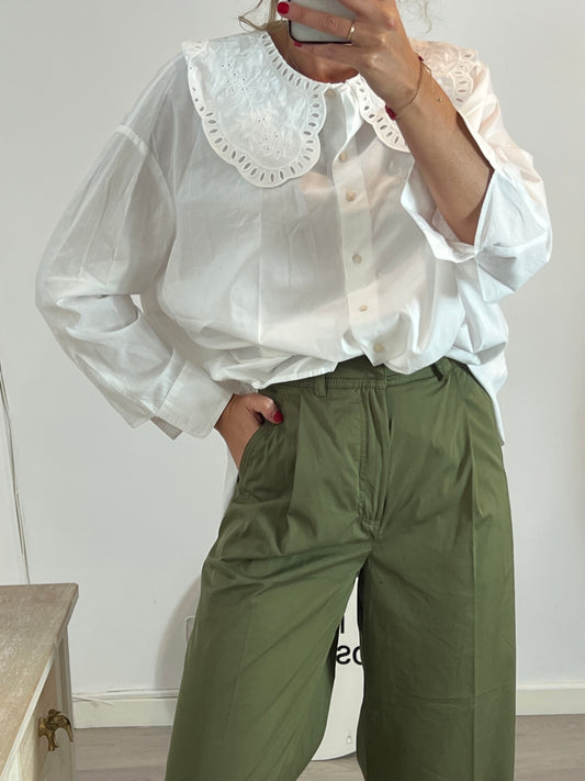 MANGO. blusa oversized cuello bebé T.s