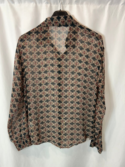 ZARA. Printed blouse with threads Tm