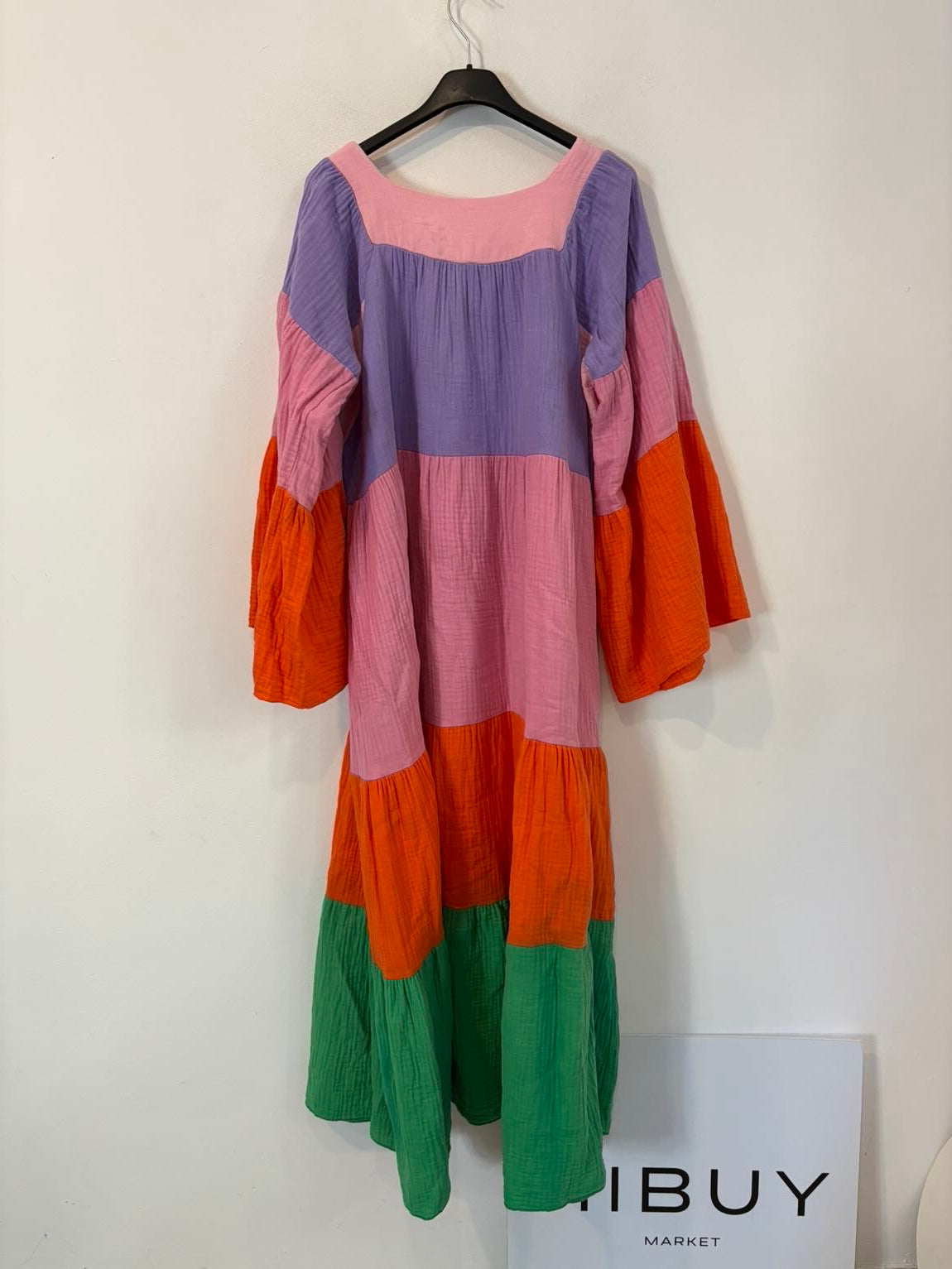 LES JUMELLES. Vestido largo bambula colores