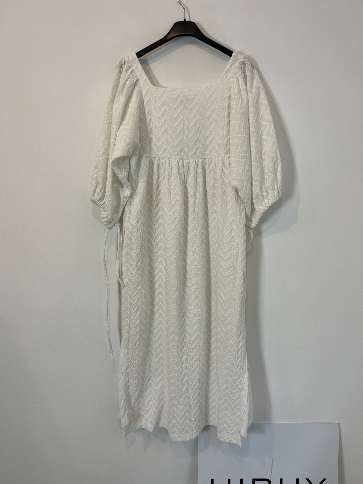 MARAVIC. Vestido largo blanco textura T.xs