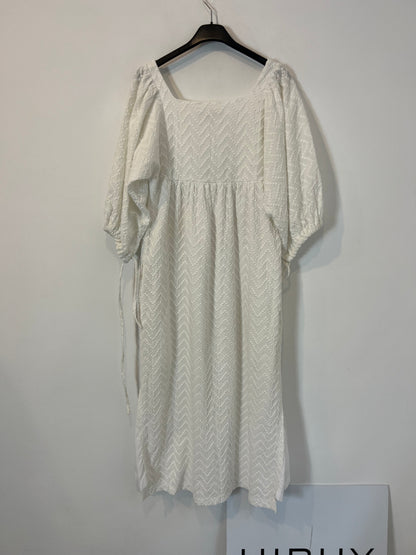 MARAVIC. Vestido largo blanco textura T.xs