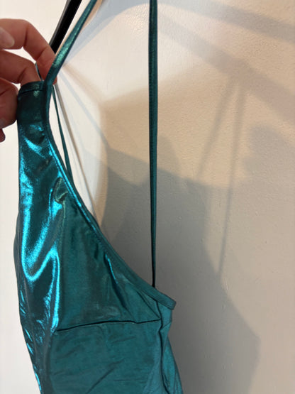 OYSHO. Bañador halter metalizado. T M