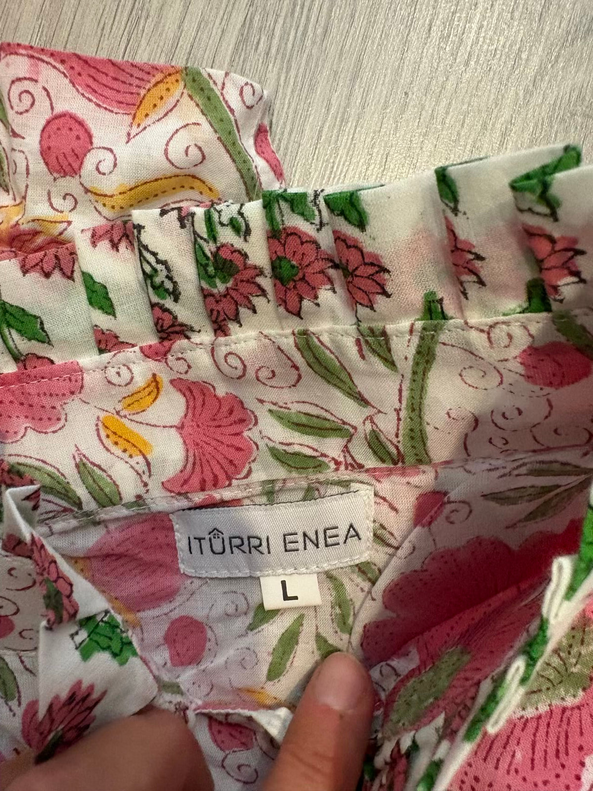 ITURRI ENEA. Conjunto pijamero flores rosas