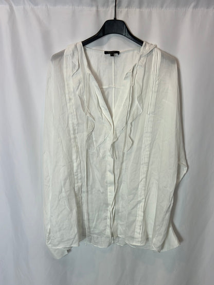 MASSIMO DUTTI. White ruffle blouse. T.S.