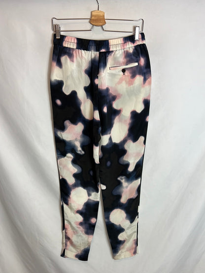 PHILLIP PLEIN. Printed silk trousers. Size 6 (40)