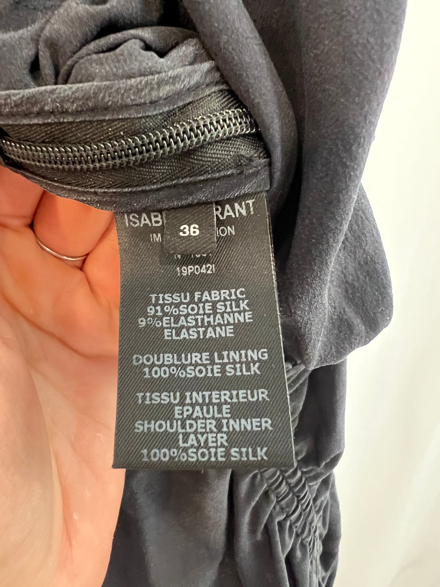 ISABEL MARANT. Short gathered silk dress. Size 36