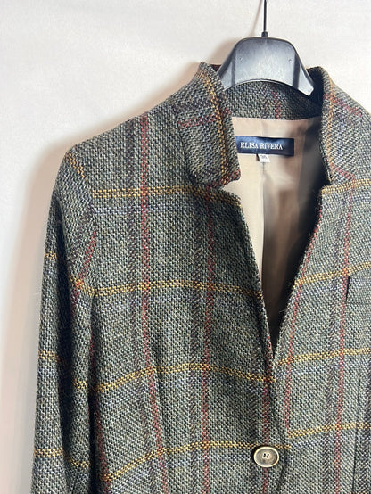 ELISA RIVERA. Blazer lana espiga . T 36