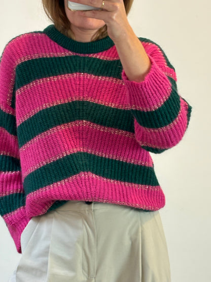 TRIANA by C. Jersey rayas hilos dorados