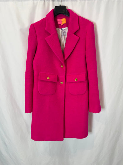 VILAGALLO. Abrigo lana fucsia. T 40
