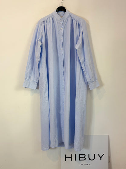 DATURA. Vestido largo azul camsiero