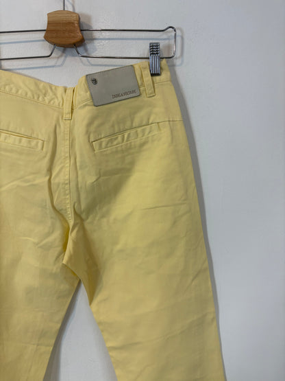 ZADIG & VOLTAIRE. Pantalón amarillo claro abotonado
