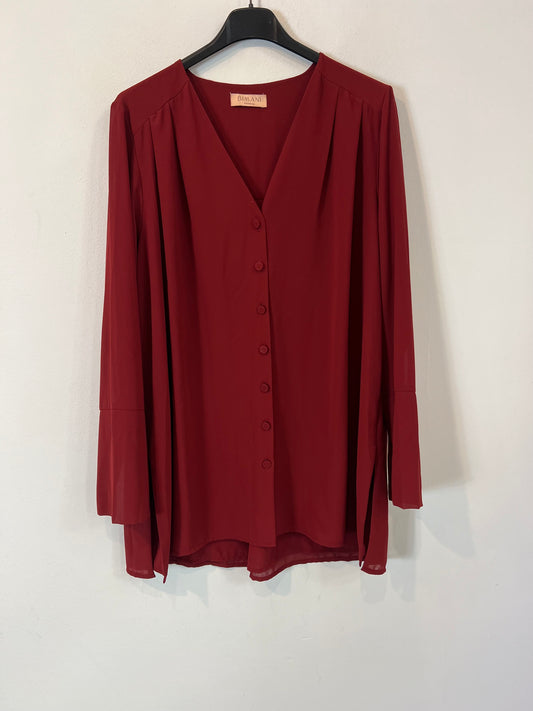 BIMANI. Blusa burdeos botones T.m