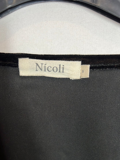 NICOLI. Top cruzado negro terciopelo. T S