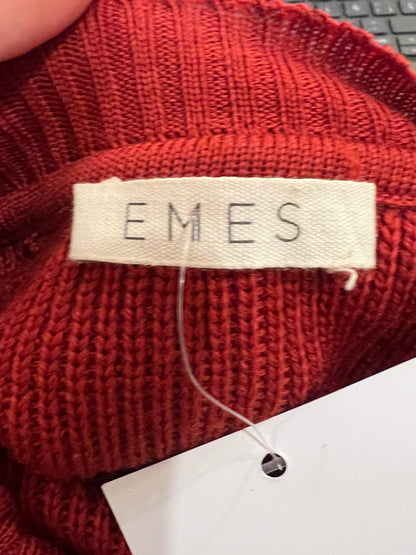 EMES. Reddish wool sweater with sleeve detail S.2(M)
