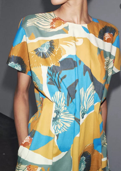 ZARA. Vestido midi estampado