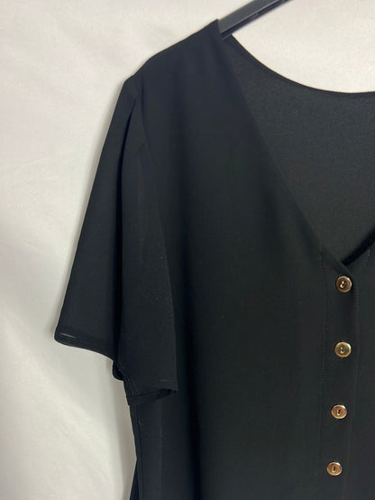 BIMANI. Black blouse with gold buttons. TM