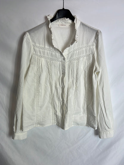 LOVIE&CO. Blusa blanca troquelada T.s