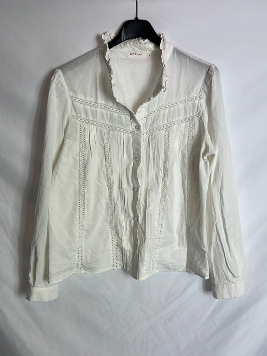 LOVIE&CO. Blusa blanca troquelada T.s
