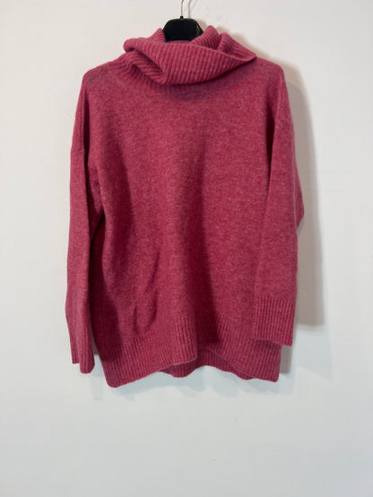 MASSIMO DUTTI. Jersey rosa cuello alto T.s