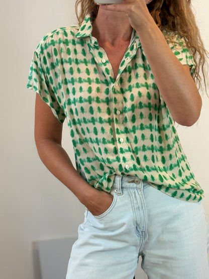 GERARD DAREL. Blusa fluida tonos verdes