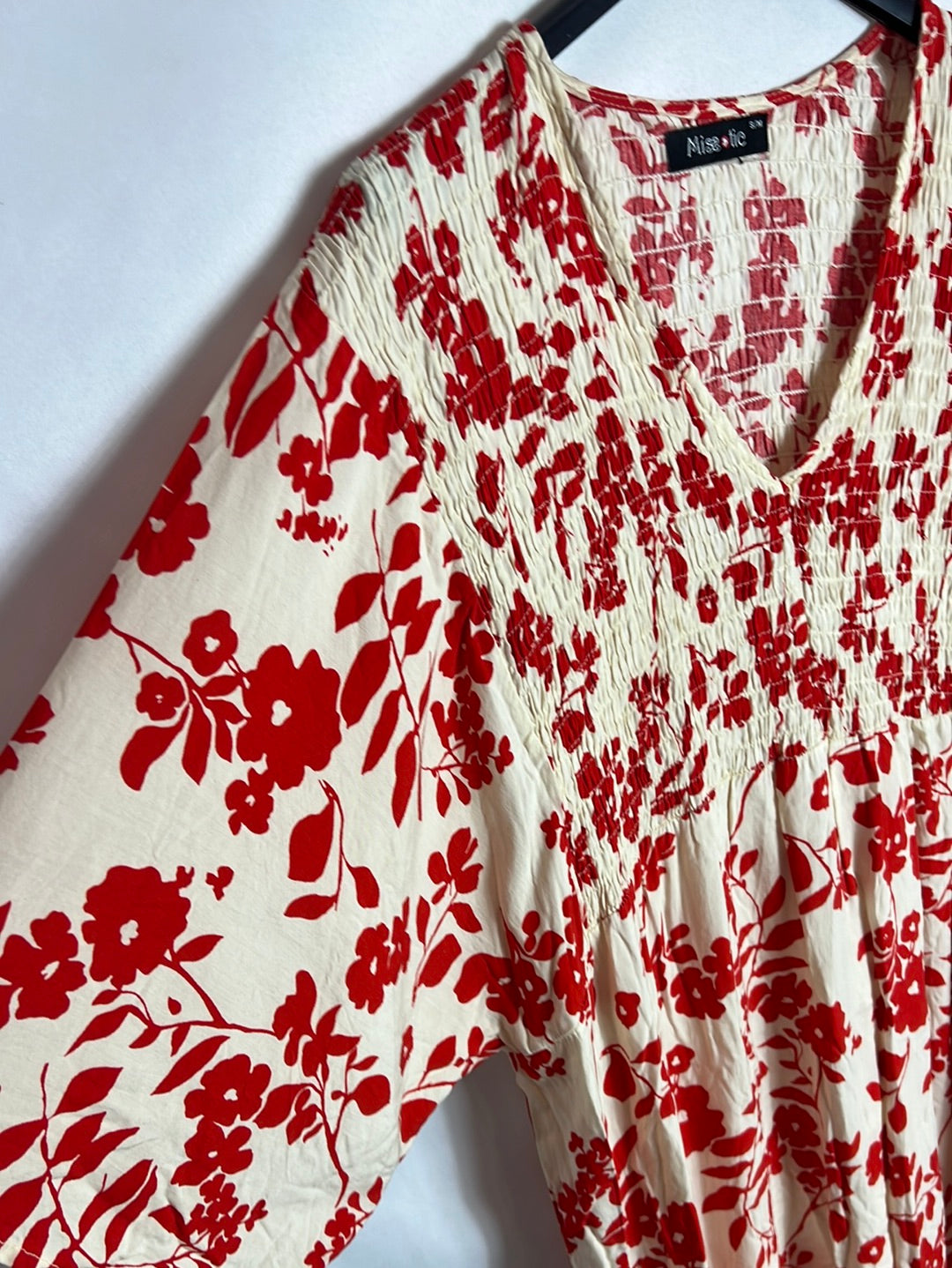 MISS&TIC. Vestido largo beige flores T.s/m