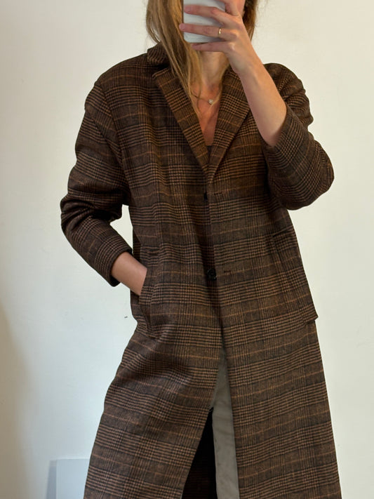 ZUBI. Abrigo largo marrones lana