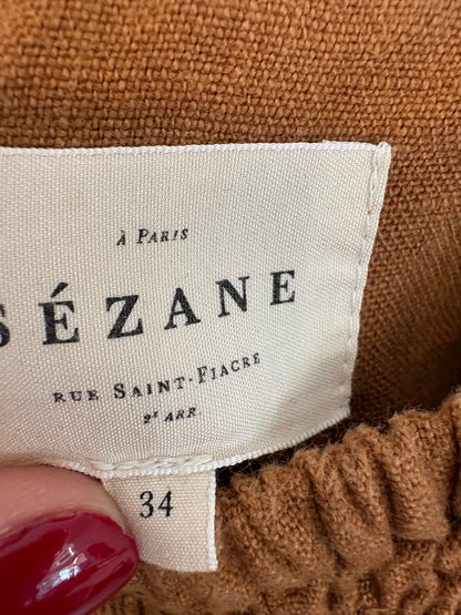 SÉZANE. Vestido corto lino manga farol