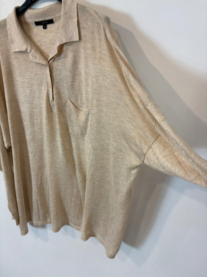 Jersey beige fluido polero