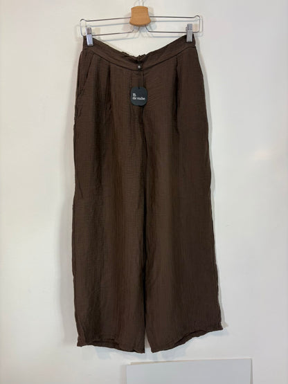 Conjunto top y pantalón fluidos chocolate