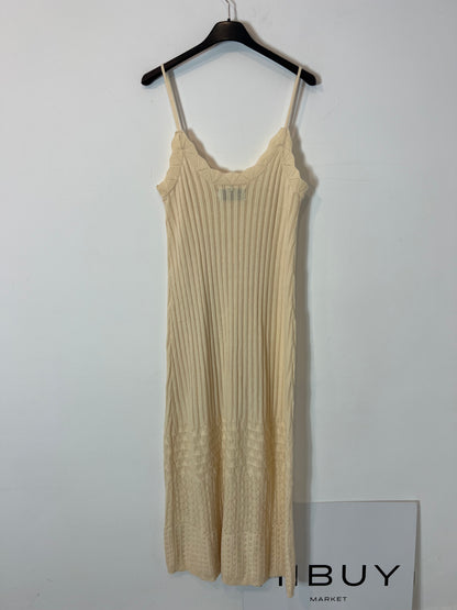 SCALPERS. Vestido largo punto beige T.l