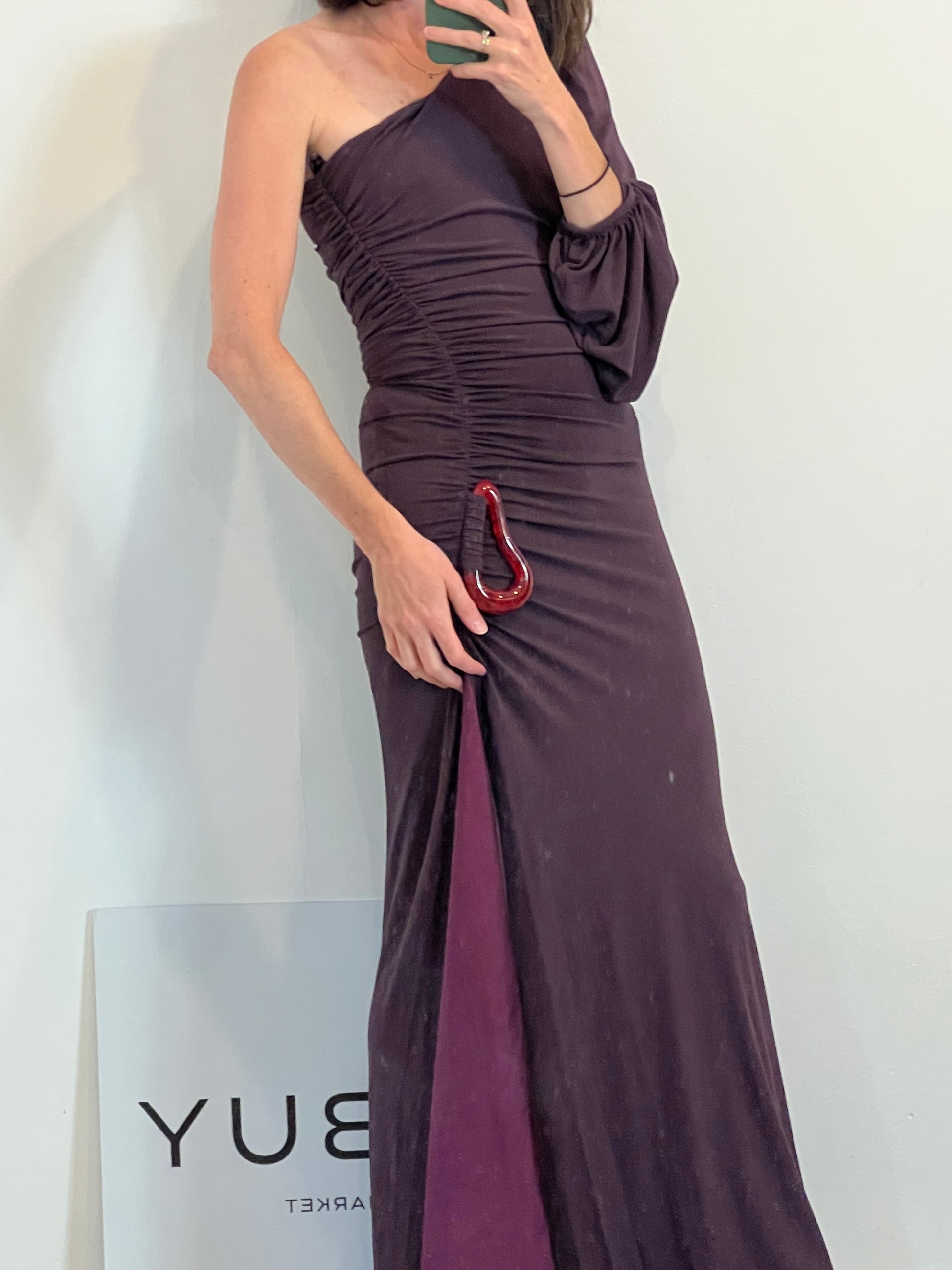 SILVIA TCHERASSI. Double-textured burgundy dress S.xs Hibuy market SILVIA TCHERASSI. Double-textured burgundy dress S.xs Hibuy market