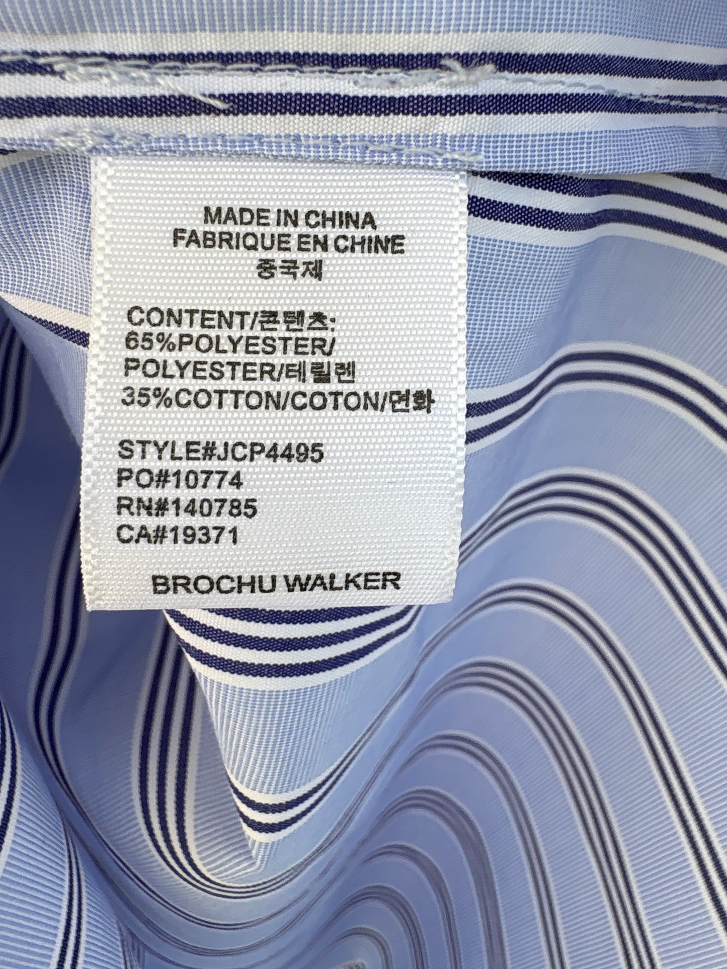BROCHU WALKER. Camisa de rayas con detalle mangas