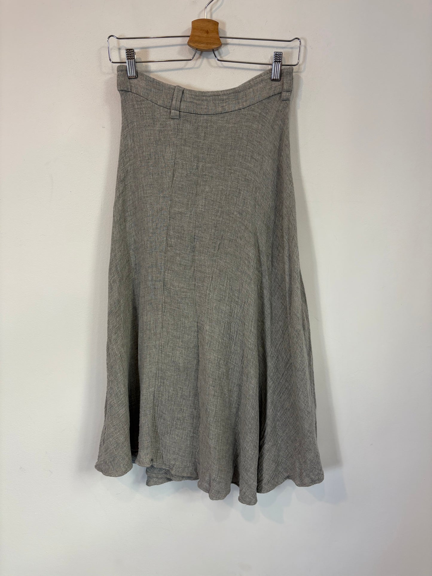 MASSIMO DUTTI. Falda midi gris textura