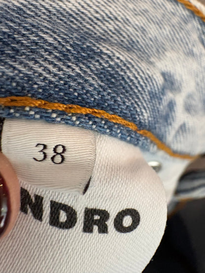 SANDRO. Denim recto flores. T 38