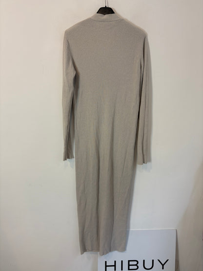 BLUNDELL. Cárdigan largo / vestido canalé con lana y cashmere