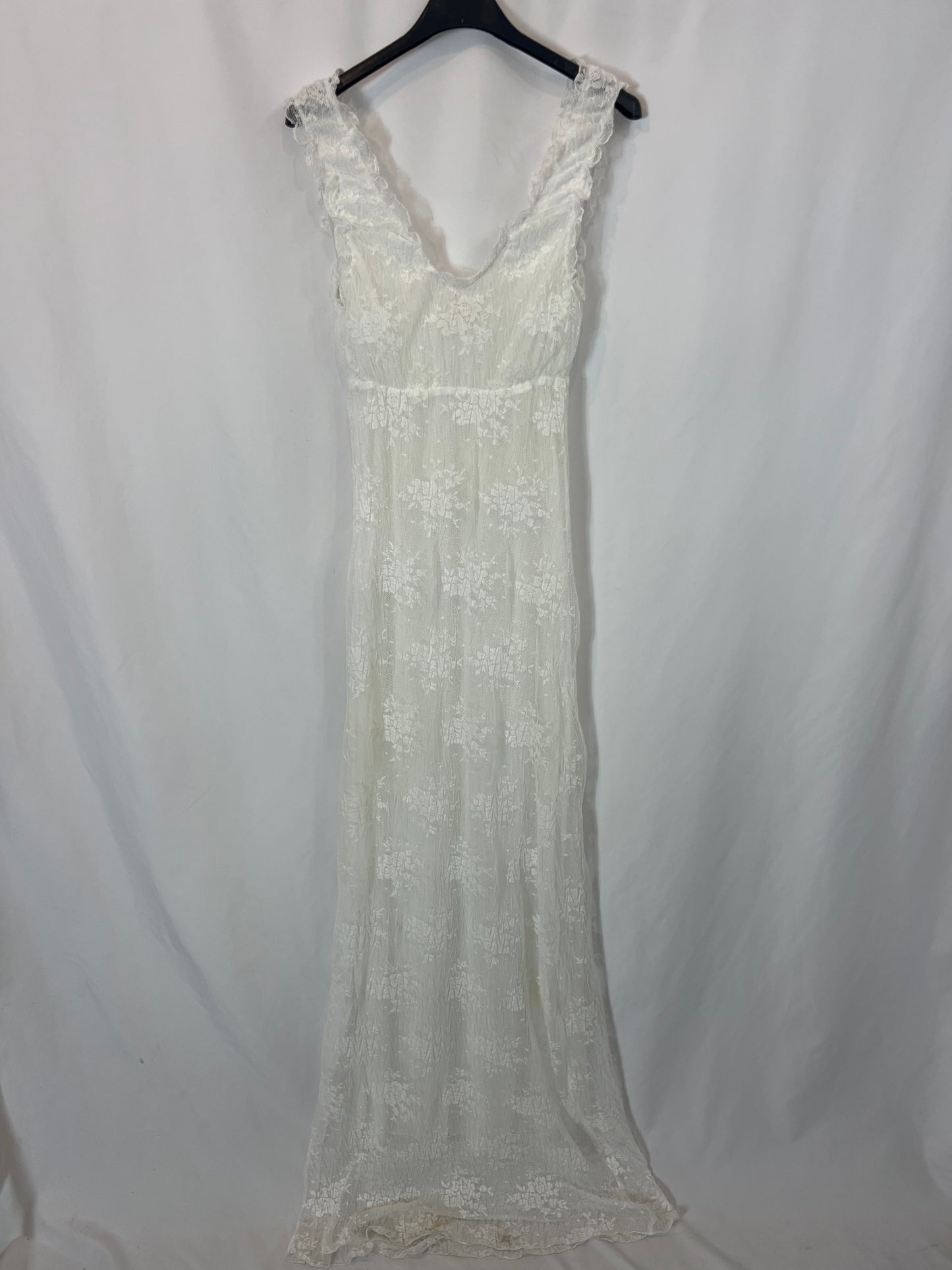NAME THE BRAND. Vestido blanco encaje T.s